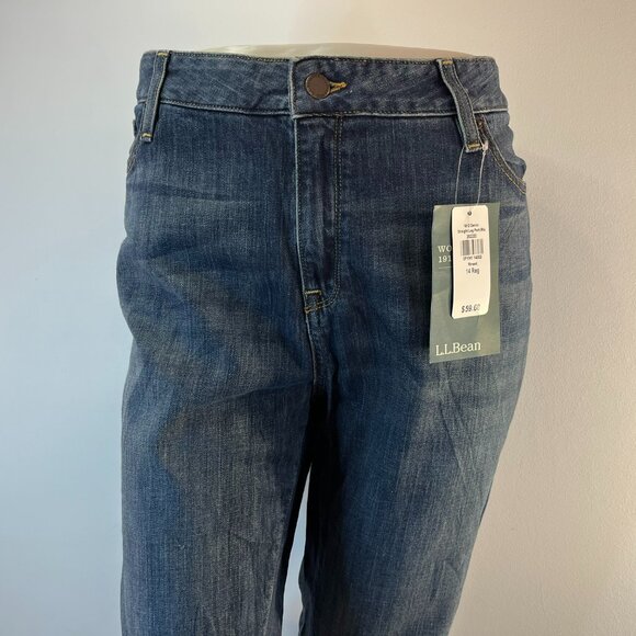 L.L. Bean Women's Favorite Fit Straight Leg 1912 Denim Jeans - Size 14 Reg - NWT - Picture 2 of 5